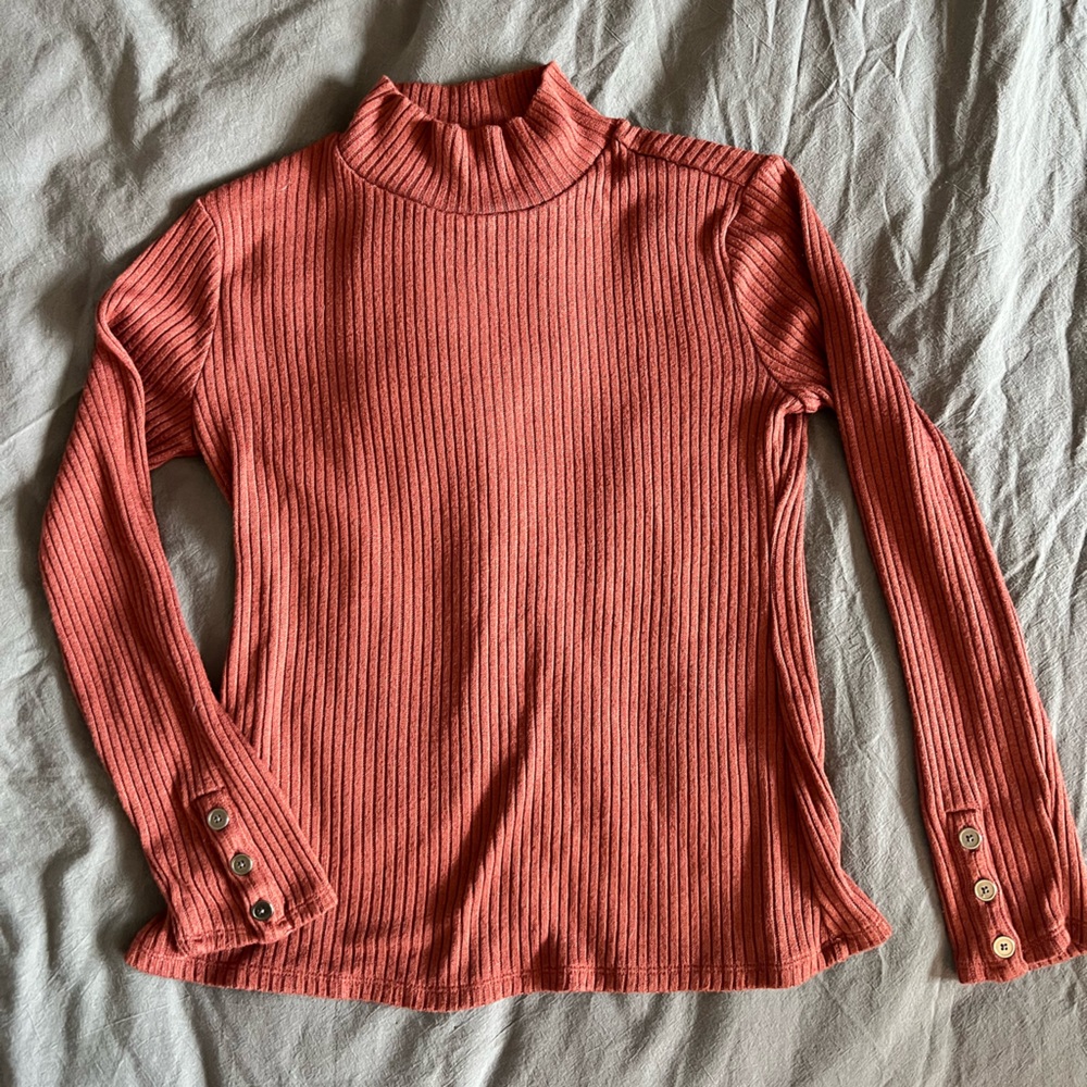 Ribbed Turtleneck Top